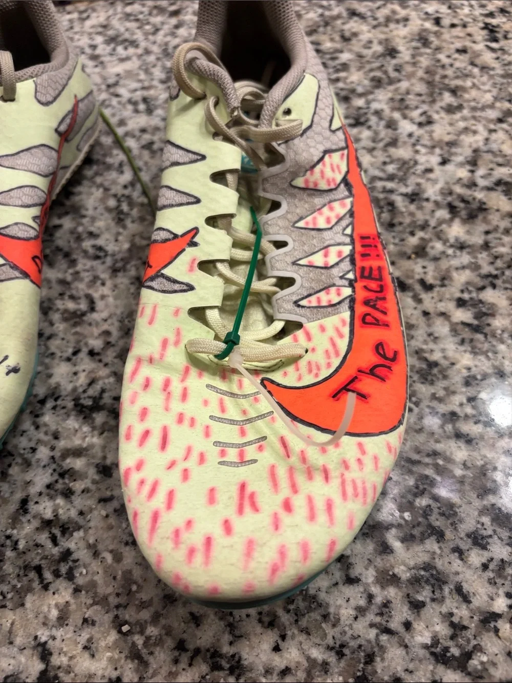 Nike Kids Neon Green and Orange Track Spikes